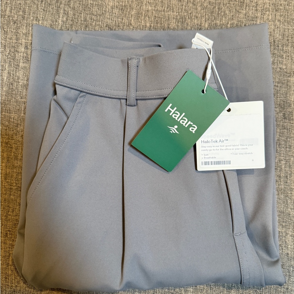 Halara Small High Waisted Side Pocket Straight Leg Work Pants (Silent Storm)